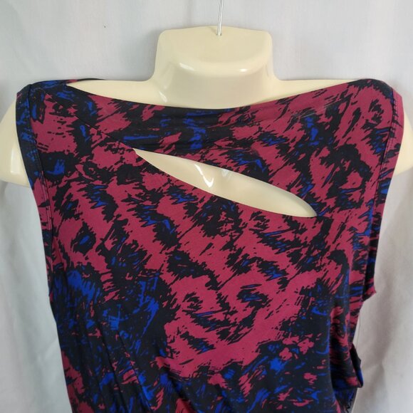 NEW DKNY Dress 1X Plus Ruched sleeveless lined Red Black Blue Bodycon DKNYC NWT - Picture 4 of 12